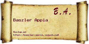 Baszler Appia névjegykártya